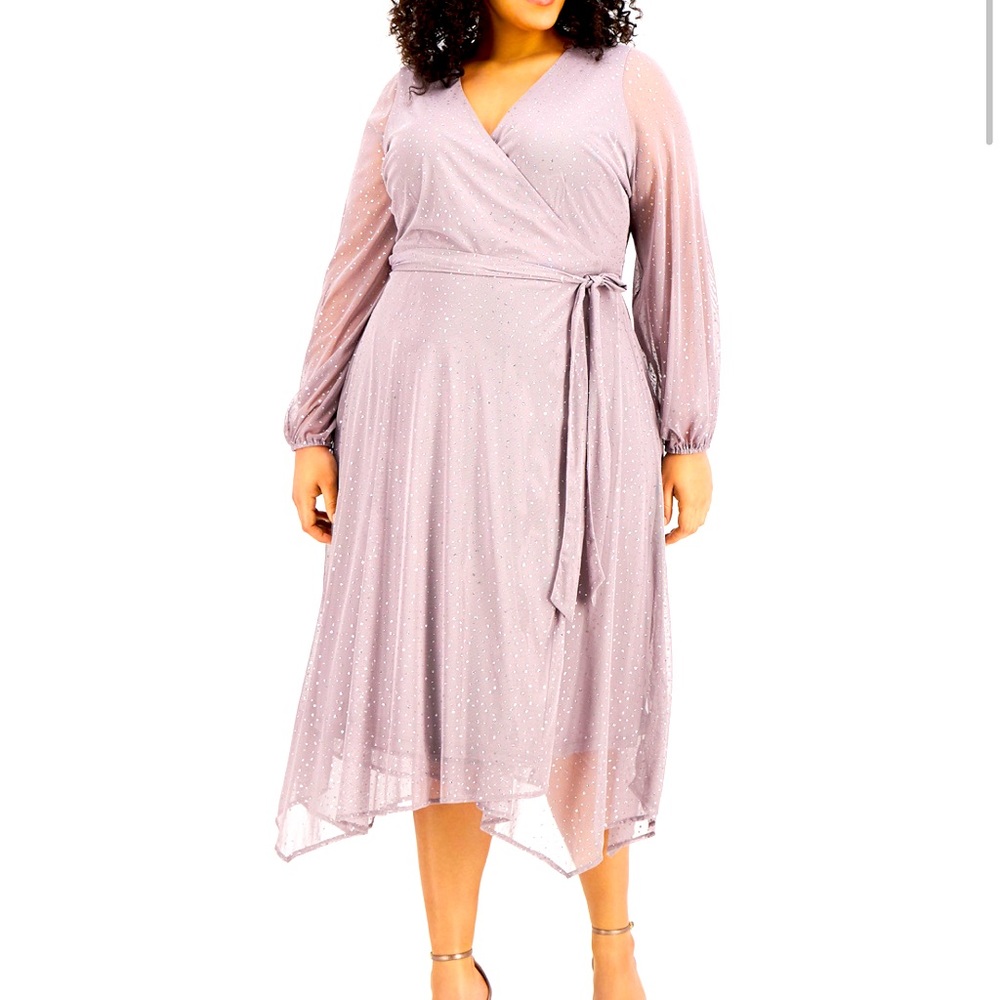 Plus size metallic fit and flare dress for Macy’s
